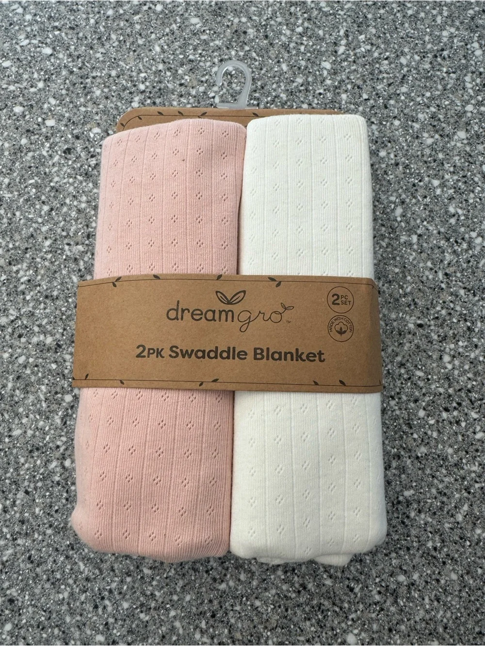 Dreamgro 2-Pack Swaddle Blanket - Pink & White